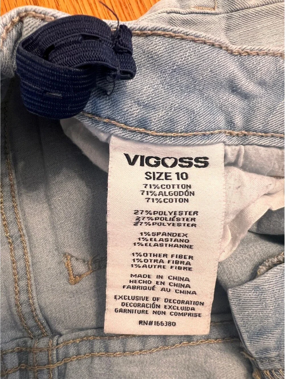Vigoss Light Wash Denim Shorts Size 10 Girls